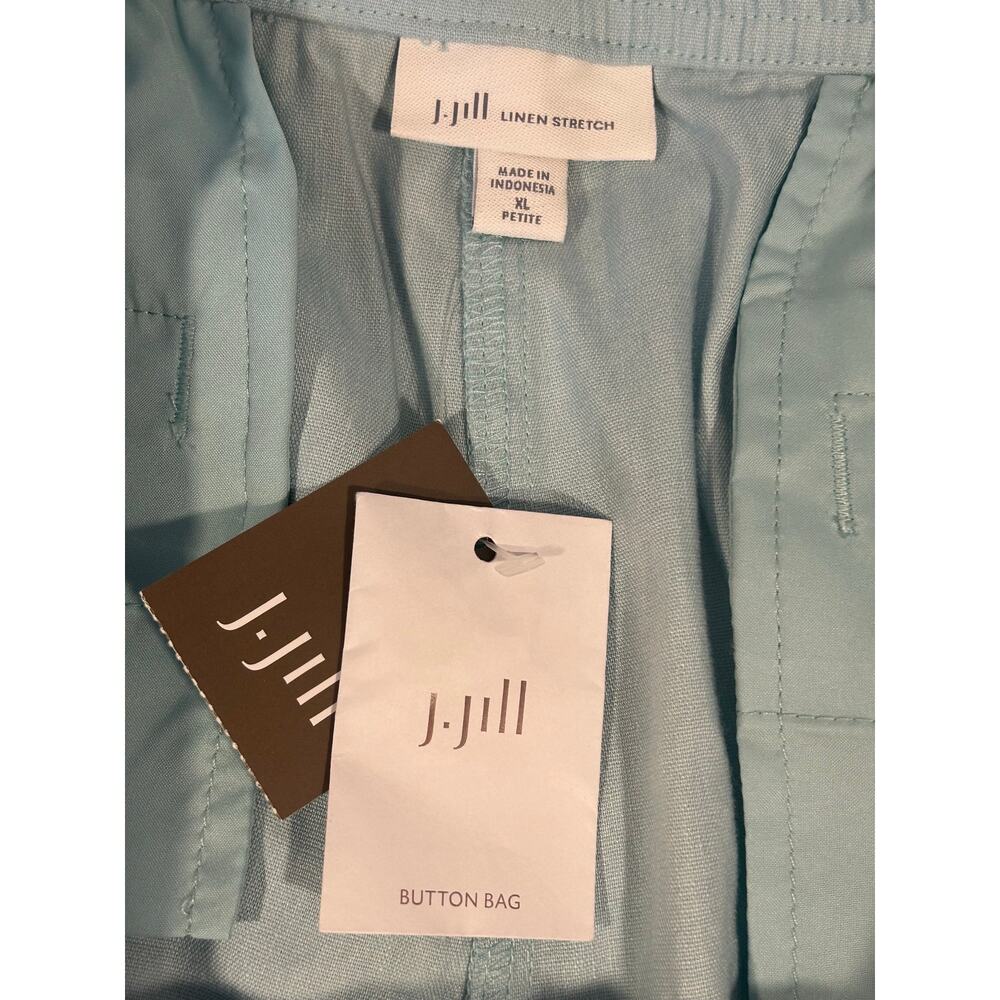 J. Jill Linen Stretch Wide Leg Crop Light Blue Pant NEW XL Petite Coastal Beach - Picture 7 of 12